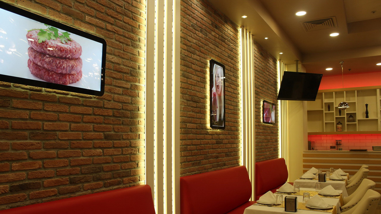 restoran duvar dekor led aydınlatma